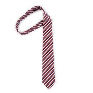 BERGAMO New York red diagonal stripe neck tie